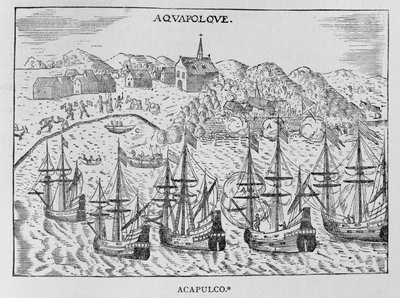 「アカプルコ」、ジャンバティストラバ（1663-1738）のヌーボー航海、第2巻、パリ、1722 作： French School